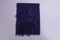 Echarpe de luxe en cachemire 100% de Mongolie intérieure pour hommes et femmes Logo de broderie personnalisable Camel bleu nuit