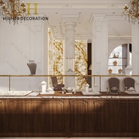 Comptoir de Présentation de Bijoux de Luxe Rétro Européen Sculpté pour Showroom et Magasin de Bijouterie