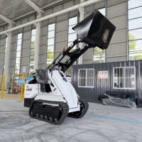 Chargeuse compacte verte pour travaux de terrassement, de remplissage, de désherbage et de rénovation paysagère urbaine