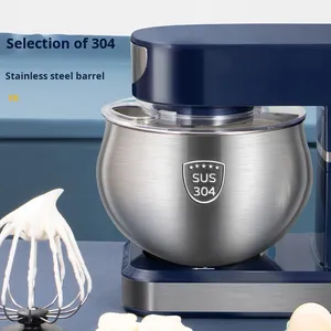 Máy tính để bàn trứng Beater nhà bếp đầu bếp máy hoàn toàn tự động 6 tốc độ 1200W + thép không gỉ bột trộn 5L trộn bát thương mại - Product Image 6