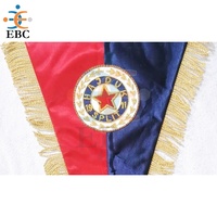 Fanion suspendu brodé à la main, drapeau de table cérémonial OEM, vente en gros de drapeaux brodés, bannières décoratives, design et couleurs