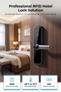 Serratura Elettronica <span class=keywords><strong>per</strong></span> Hotel di Alta Qualità TTHotel con RFID, WiFi e Sistema Software Integrato - Product Image 2