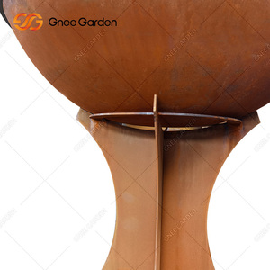 Station de sortie pour barbecue en acier corten à usage intensif avec tables d'appoint - Product Image 6