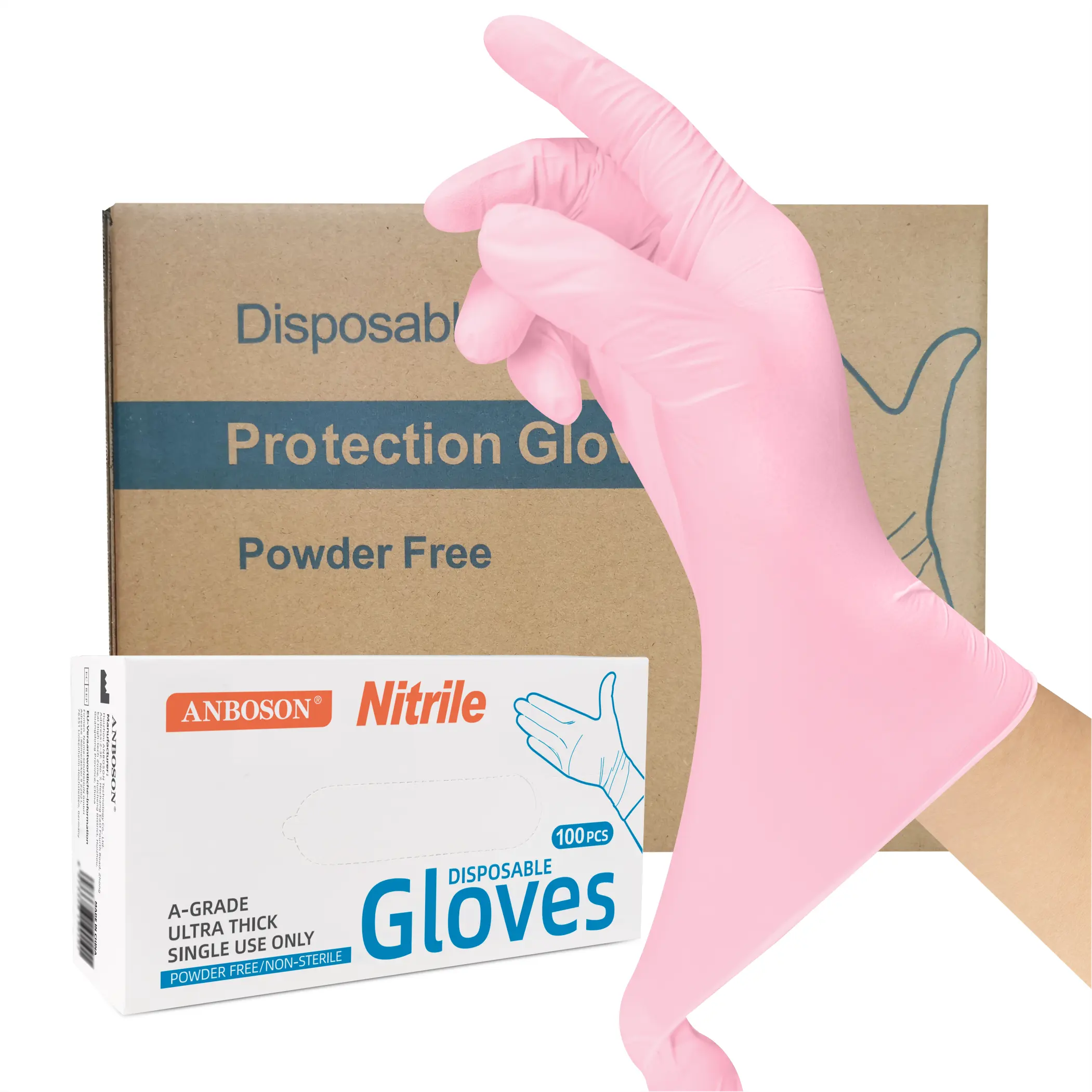 6Mil Science Disposable Products Touchscreen Tattoo Pink Nitrile Washing Glove guantes de nitrilo negro