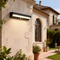 Lampe murale extérieure solaire décorative en aluminium moulé sous pression avec détecteur de mouvement PIR et conception étanche