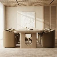 FERLY Ensemble de tables à manger italiennes modernes, 8 chaises, meubles de salle à manger, table rectangulaire, 6 places