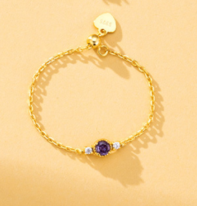 Feine Damenschmuckstücke Wasserfest 18 Karat Vergoldet 925 Reines Silber Runder Brillantschliff Zirkonia Gliederkette Verstellbare Ringe - Product Image 3