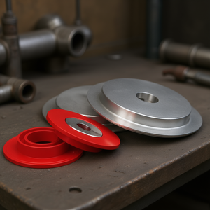 Par de Bridas Fervi de Metal y Plástico Rojo para Accesorios de Tuberías - Product Image 3