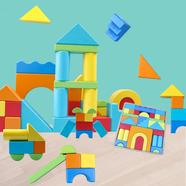 Juguetes Educativos de desarrollo temprano para niños y niñas, rompecabezas 3D de arcoíris de madera, juguete de apilamiento