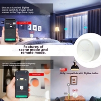 Finru-Tech Tuya Zigbee Smart Knob Scene Switch Dimmer sans fil à piles mural Smart Life
