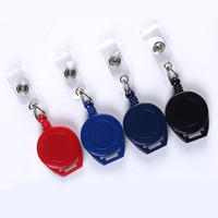 Porte-badge rétractable transparent Bestom avec clip à ressort non pivotant, cordon en nylon, accessoires pour porte-badge d'identification, coque en ABS, sangle en PVC