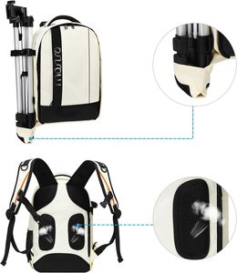 Sac à dos pour appareil photo, imperméable, grande capacité, avec compartiment pour ordinateur portable 15 pouces, échantillon gratuit - Product Image 4