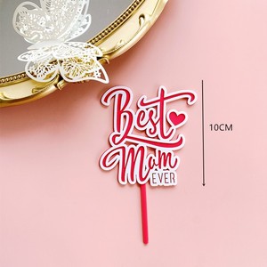 Großhandel Happy Mother's Day Acryl Cake Topper Beste Mutter aller Zeiten dekorative Party Kuchen Dekoration Beste Versorgung für Muttertag - Product Image 5