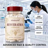 Capsules de Resvératrol à Marque Blanche OEM, Extrait de Raisin, Soutien Antioxydant, Santé Cellulaire, 60 Comprimés