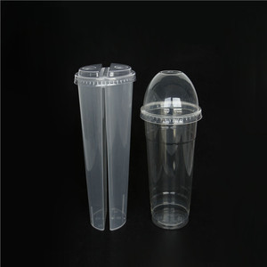 500ml 360ml <strong>750ml</strong> Thicken Custom logo Colorful <strong>PP</strong> Disposable <strong>Hard</strong> Plastic Double Grid Sharing <strong>Cup</strong> - Product Image 2