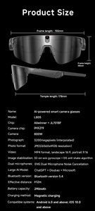 Lunettes Intelligentes L805 avec Assistant Vocal IA ChatGPT, Caméra HD 1080P, Lunettes de Cyclisme, Audio Sans Fil à Oreille Ouverte, Double Micro ENC - Product Image 4