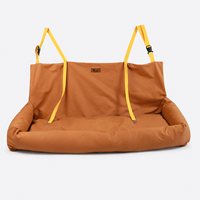 Coussin de siège auto pour chien imperméable à trois côtés avec deux sangles de sécurité réglables pour siège arrière - Utilisation toutes saisons