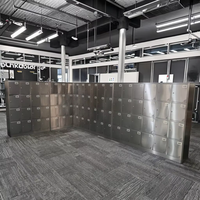 Casier de rangement multi-portes en acier inoxydable assemblé de haute qualité pour vestiaire de salle de sport, avec tringle à vêtements intégrée