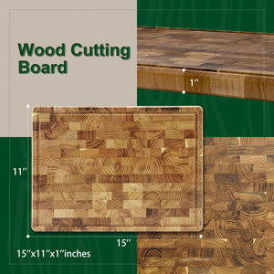 <span class=keywords><strong>Planche</strong></span> à découper en bois de <span class=keywords><strong>teck</strong></span> à grain transversal SmartBuy pour la cuisine - Product Image 3