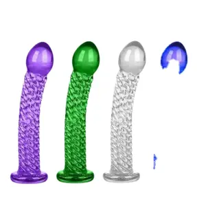 2404 L19 Crystal glass simulation female masturbation device smooth pick adult toys
