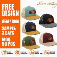 Échantillon Gratuit Fournisseur Chinois Prix de Gros Casquette Trucker en Cuir Personnalisée Pas Chère Faible MOQ Casquette de Baseball Snapback