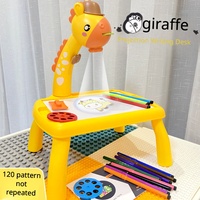 Table de projection pour enfants Girafe Mignonne, Tableau de dessin effaçable, Jouet éducatif avec 3 diapositives et 24 motifs