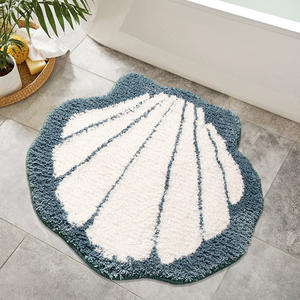 Tapis de porte en forme de coquillage côtier, absorbant et à séchage rapide, en fibre de polyester, pièce unique - Product Image 2