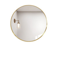 Miroir de salle de bain rond en aluminium personnalisé de couleur noire dorée
