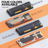 Teclado para Juegos con Cable de 98 Teclas, Silencioso, Retroiluminado, con Teclas de Dos Tonos, USB, para Computadora