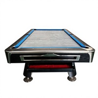 Table de billard de tournoi de haute qualité en bois de chêne massif de 9 pieds avec système de retour de billes en velours ardoise, table de billard haut de gamme, couleurs personnalisables