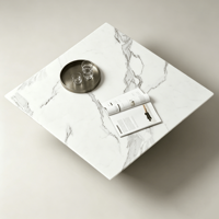Table basse en marbre blanc irrégulier, sur mesure, sculptée, en pierre artificielle, moderne, de luxe, écologique, cannelée, pour hôtel