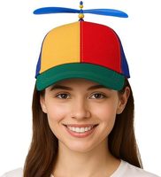 Gorra de Béisbol Unisex Colorida y Ajustable con Diseño de Hélice de Helicóptero, Ideal para Niños y Niñas, Regalo Promocional
