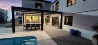 Dernier design moderne, gazebo en alliage d'aluminium thermolaqué personnalisé, résistant à la chaleur, pour la décoration de jardin, écologique