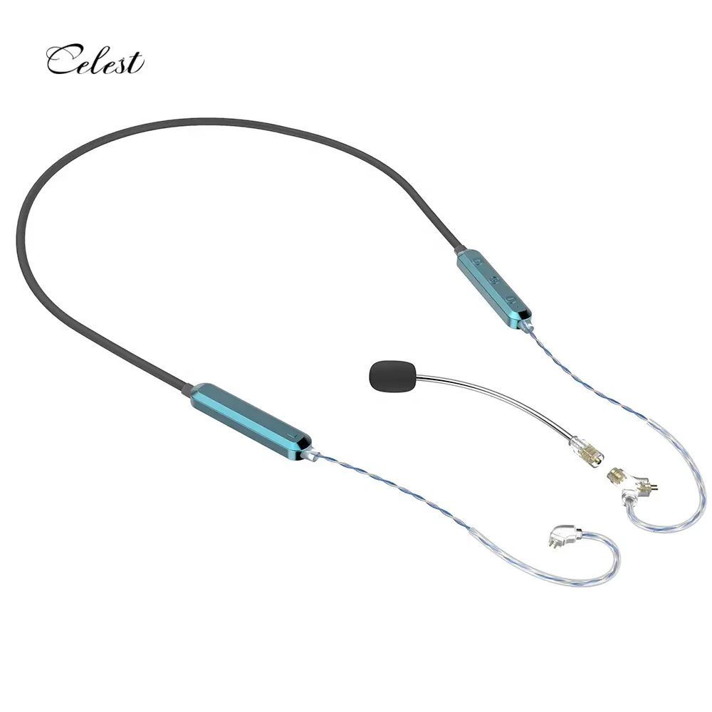 Celest personalizado en la oreja banda para el cuello auricular inalámbrico Bluetooth V5.3 banda inalámbrica para el cuello accesorios HIFI auriculares Cable Diy con micrófono