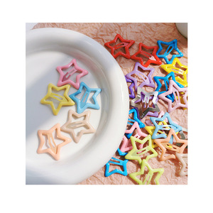 Nuova Molletta per Capelli Mini da 3cm per Bambini, Clip per Frangia e Capelli Spezzati, Accessori Colorati a Forma di Stella a Cinque Punte, Fermaglio Semplice - Product Image 1