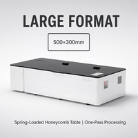 Máquina de Grabado y Corte Láser de Escritorio, 60W CO2, Cerrada, 500x300mm, 0.025mm de Alta Precisión, Enfoque Automático, para Pequeñas Empresas