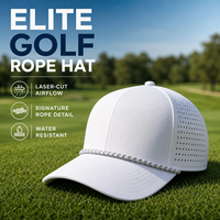 Casquette de sport respirante et résistante à l'eau avec protection UV, broderie personnalisée, 5 ou 6 panneaux, perforations découpées au laser, style Dad Argyle pour le golf et le baseball
