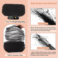 Capelli Umani Afro Kinky in Bulk per Mini Twist, Dreadlock, Extension e Riparazione Locs - Morbidi e Ricci