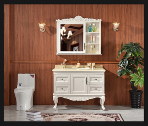 Tocador de montaje en pared <span class=keywords><strong>Vintage</strong></span> de lujo Gabinete de tocador de baño con tapa de mármol con espejo - Product Image 3