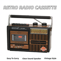 Radio cassette portable rétro BT, lecteur/enregistreur, radio AM/FM, réglage analogique, haut-parleur intégré, entrée USB TF AUX, plastique, urgence