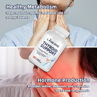 Complément alimentaire pour la thyroïde en capsules pour femmes et hommes adultes, sélénium, iode, zinc, B12, ashwagandha, L-tyrosine, soutient la santé hormonale