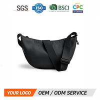 Sac bandoulière léger et écologique en nylon imperméable avec fermeture éclair, sangle réglable en polyester, idéal pour la gym et le sport