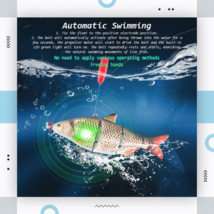2024 155mm pesca in mare auto-nuoto eliche-driver elettronica LED ricaricabile nuoto <span class=keywords><strong>Bati</strong></span> robot esca di pesce - Product Image 6