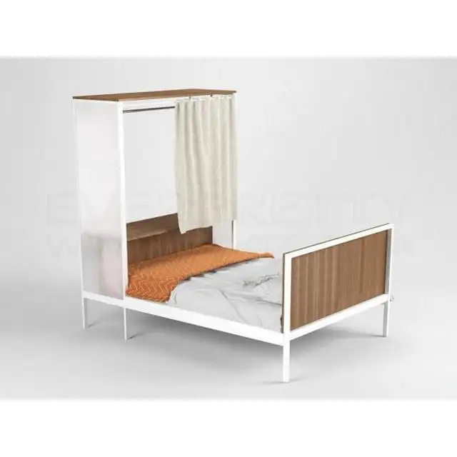 Hotel Furniture Dormitory Furniture Bedroom A shade curtain foot board and head board twin-size bed hostel beds