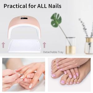 48W Rechargeable UV LED Nail Lamp,Cordless Professional Gel Nail Lights Nail Art Manicure <b>Tools</b> for Home and Salon (<b>Pink</b>) - Product Image 4