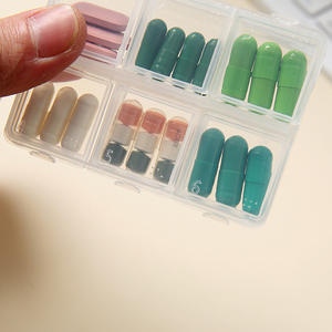 Scatola portaoggetti a 6 scomparti, grande e piccola, <span class=keywords><strong>trasparente</strong></span>, con strass, semplice, lunga, in plastica <span class=keywords><strong>trasparente</strong></span>, per la distribuzione di medicinali - Product Image 3