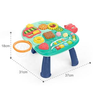 Baby educational learning walkers toy 2 In 1 tavolo da gioco multifunzione carrello da passeggio musicale passeggino giocattolo - Product Image 4