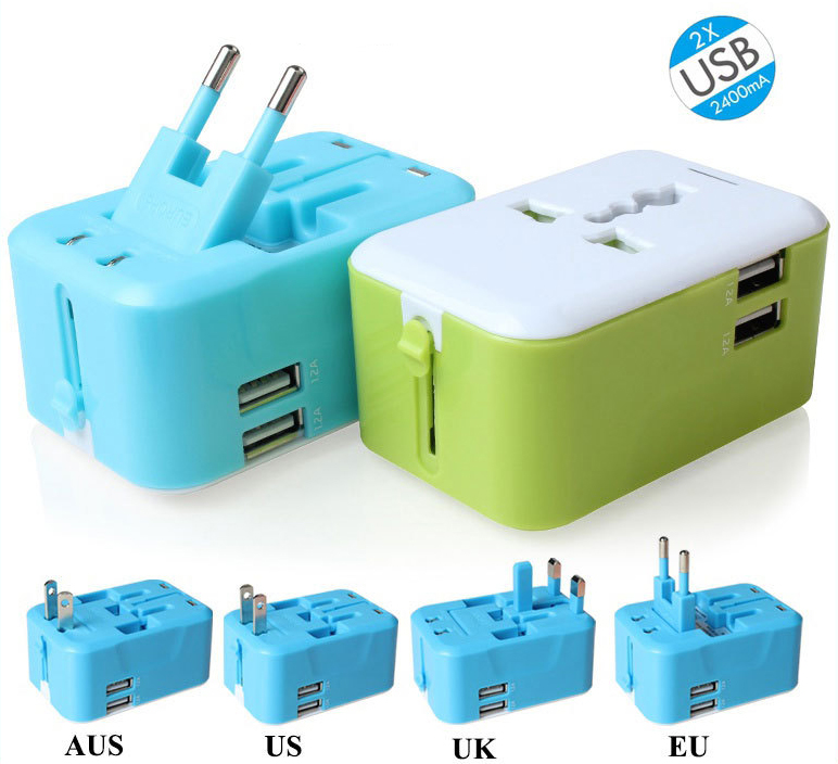 Выход USB 5V 2.4A все-в-одном разъем универсальный адаптер для путешествий