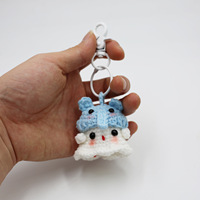 Pendentif poupée fantôme au crochet à capuche, mignon et fait main, décoration de Halloween, porte-clés, breloque, cadeau, article de décoration Boo