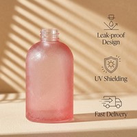 Flacon diffuseur de parfum de luxe en verre 200 ml, cylindrique, à base épaisse, avec col vissé - Contenant de parfum pour la maison, style boutique, givré et sérigraphié